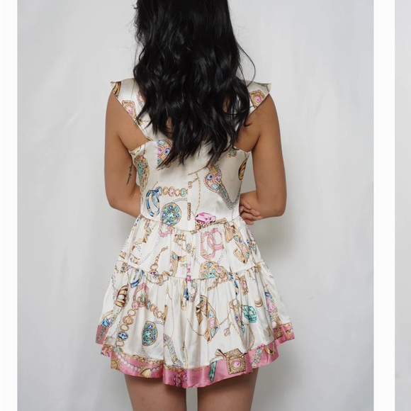 VANESSA MOONEY THE ELISABETH ROMPER DRESS in Jewelry Print Size Large - Picture 3 of 13